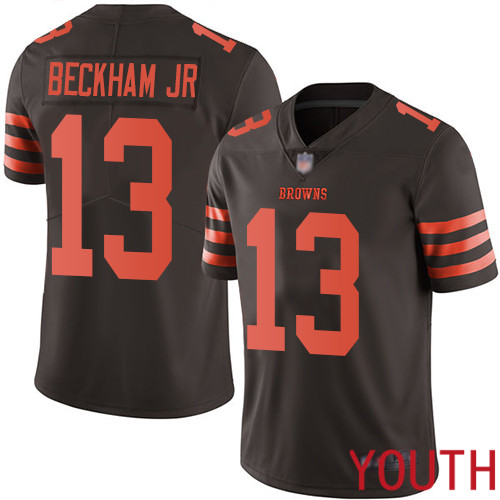 Cleveland Browns Odell Beckham Jr Youth Brown Limited Jersey #13 NFL Football Rush Vapor Untouchable
